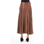 Alpha Studio Brown Viscose Women Skirt AL-23541-IT42|M