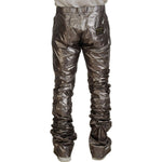 Dolce & Gabbana Silver Metallic Nylon Stretch Pants PAN74733- 44