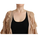 Aniye By Beige Ruffle Long Sleeves Open Front Cardigan Sweater TSH7190-40