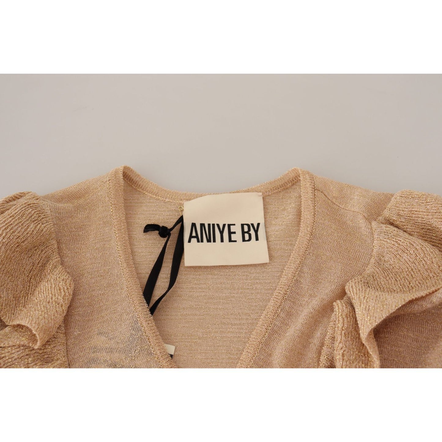 Aniye By Beige Ruffle Long Sleeves Open Front Cardigan Sweater TSH7190-40