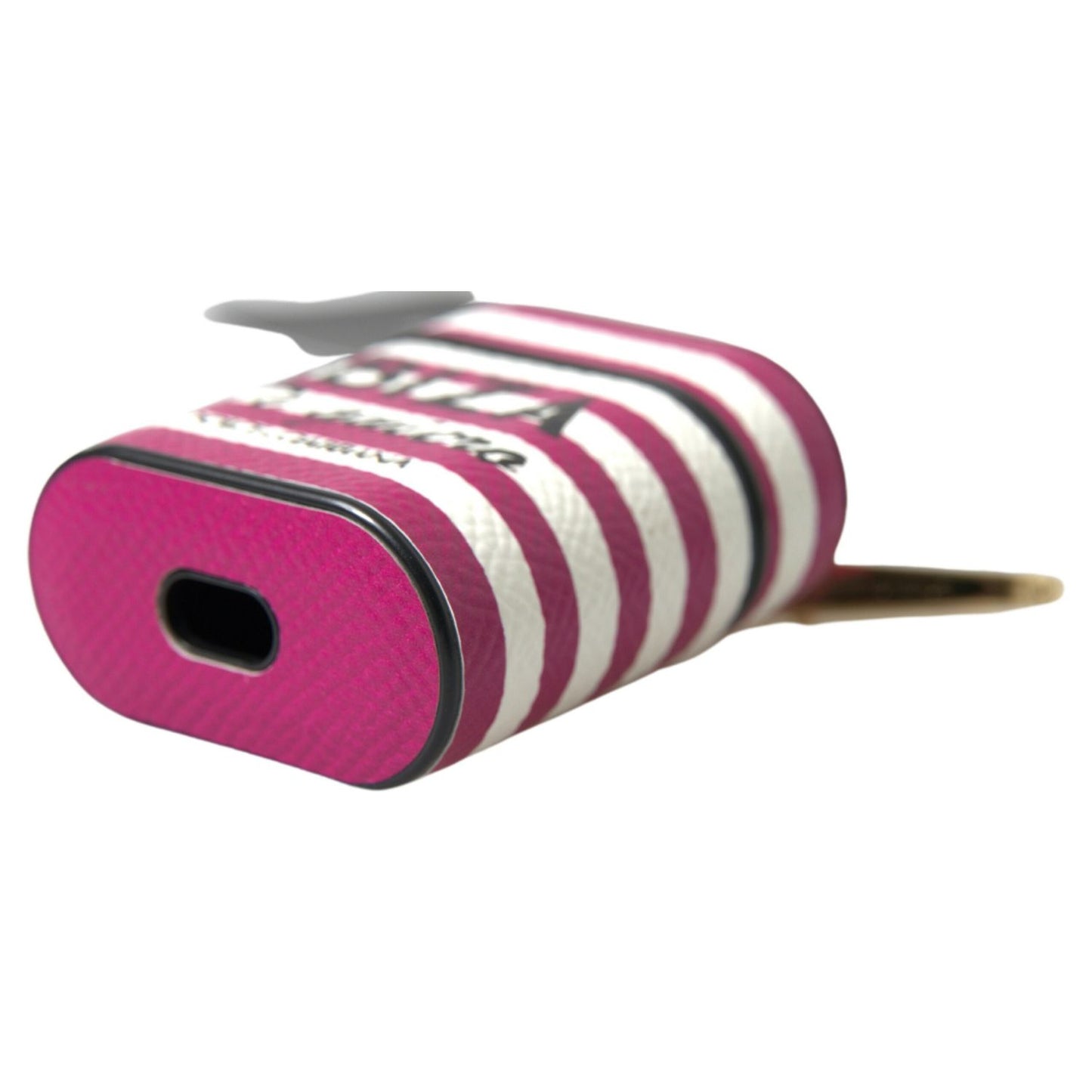 别致的紫红色皮革 Airpods 保护套