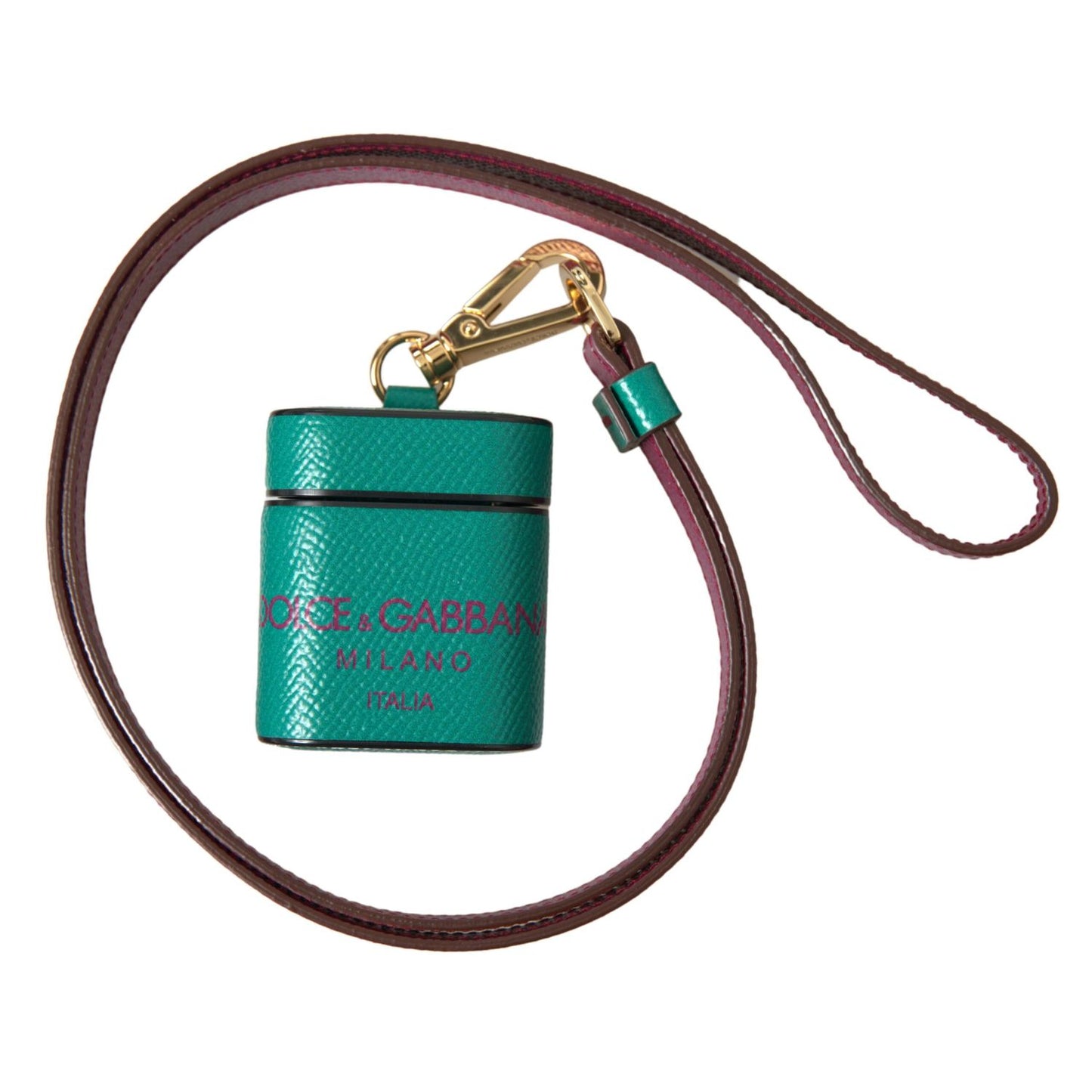 绿色和栗色优雅皮革 Airpods 保护套