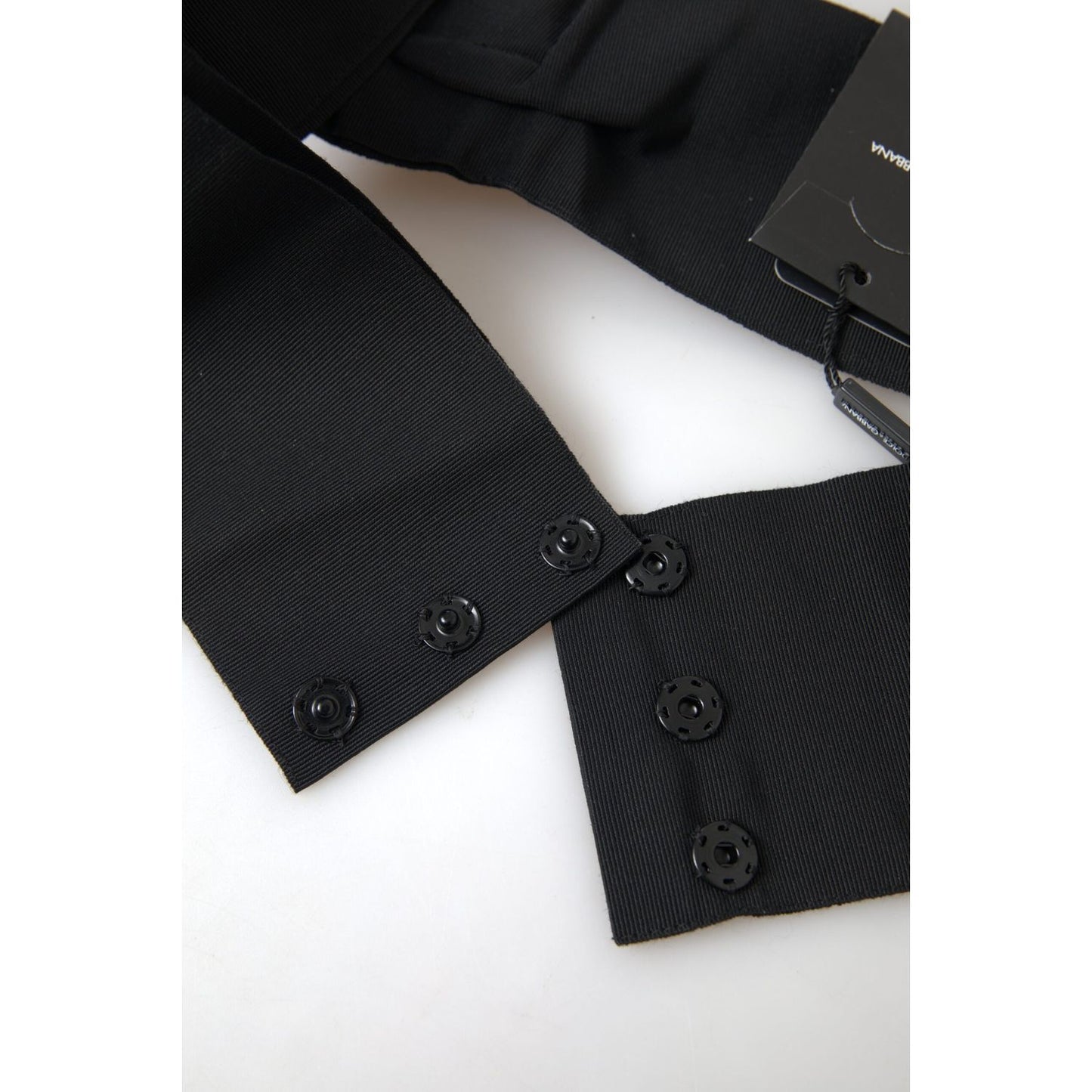 Dolce & Gabbana Black Crystal Brass Wide Waist Runway Belt WMB296-46