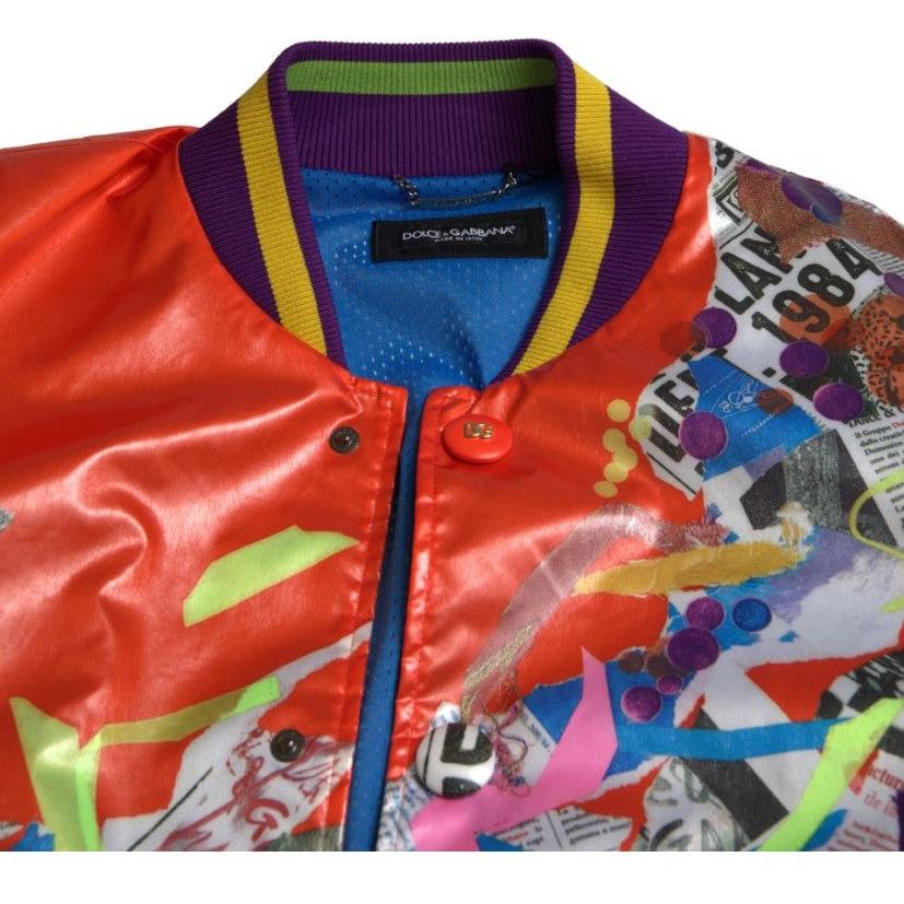 Dolce & Gabbana Orange Polyester Button Blouson Jacket TSH84193-46