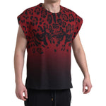 Dolce & Gabbana Red Leopard Cotton Sleeveless Tank T-shirt TSH84163-46