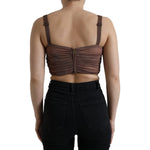 Dolce & Gabbana Brown Viscose Bustier Sleeveless Cropped Top TSH84279-40