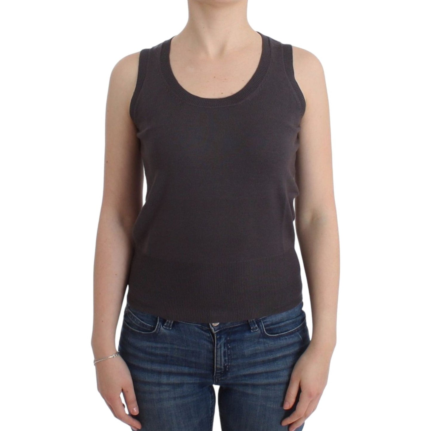 John Galliano Brown knit tank top SIG12069-2