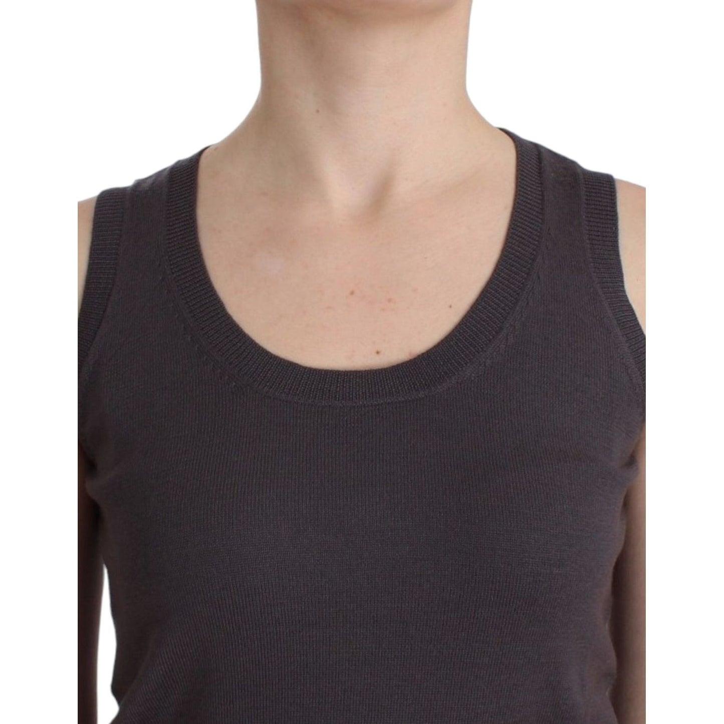 John Galliano Brown knit tank top SIG12069-2