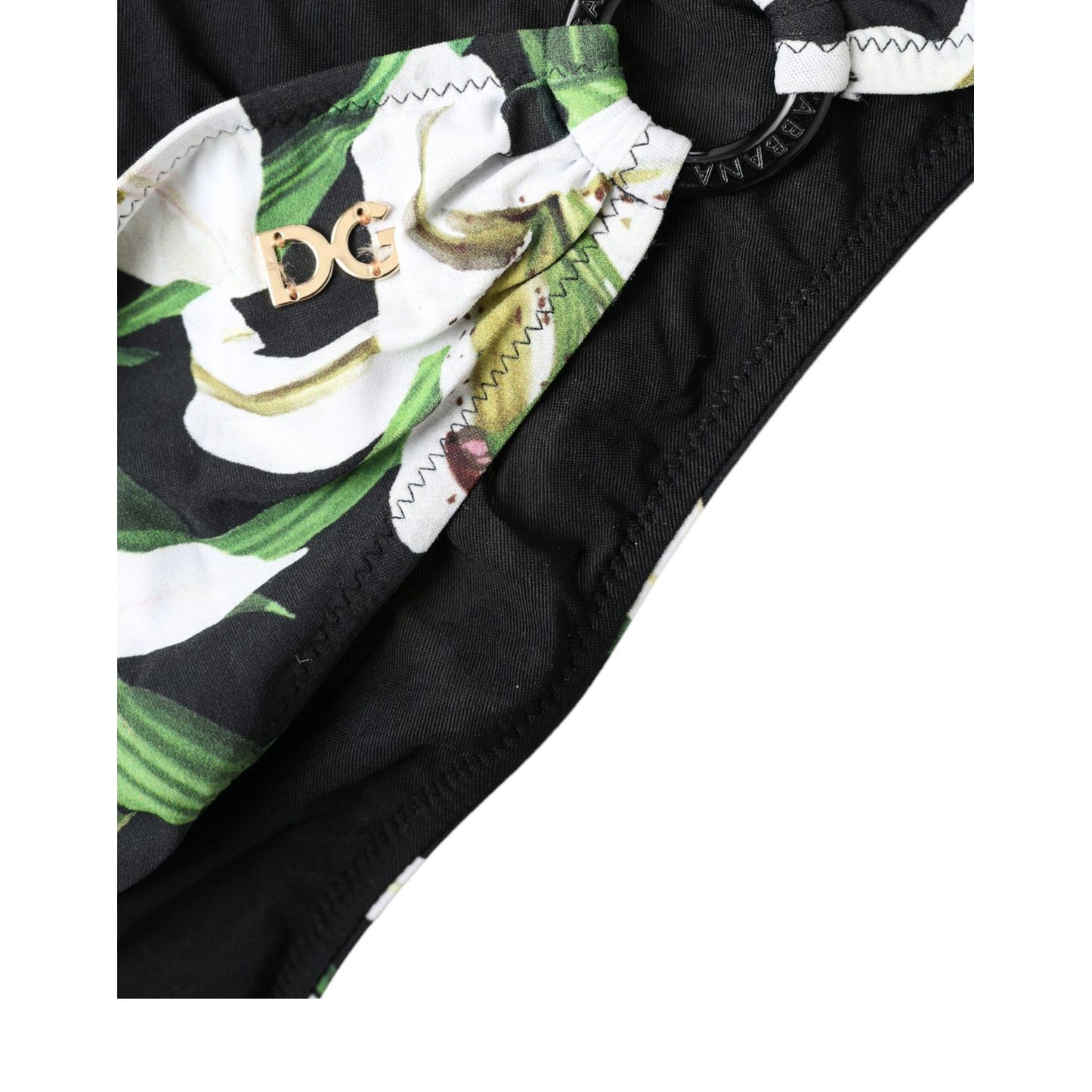 Dolce & Gabbana Black Lily Print Swimwear Bottom Beachwear Bikini