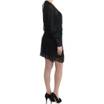 Cavalli Black long sleeve silk dress SIG11635-2