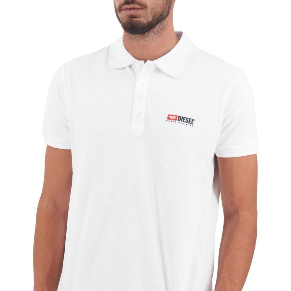 Diesel Elegant White Cotton Polo Shirt with Contrasting Logo DI-12001-XL