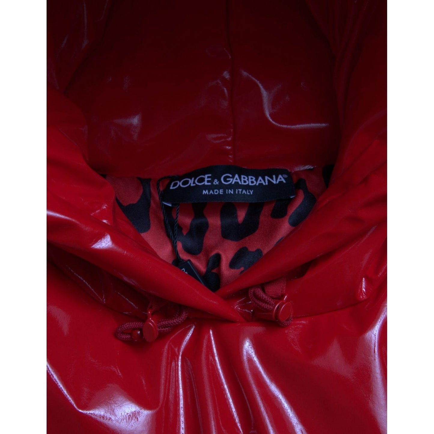 Dolce & Gabbana Shiny Red Hooded Cropped Short Coat Jacket JKT3707-40