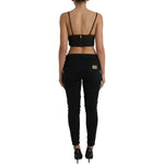 Dolce & Gabbana Brown Viscose Plunging V-neck Cropped Tank Top TSH84301-40