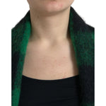 Dolce & Gabbana Black Green Buffalo Check Poncho Coat Jacket JKT3750-40
