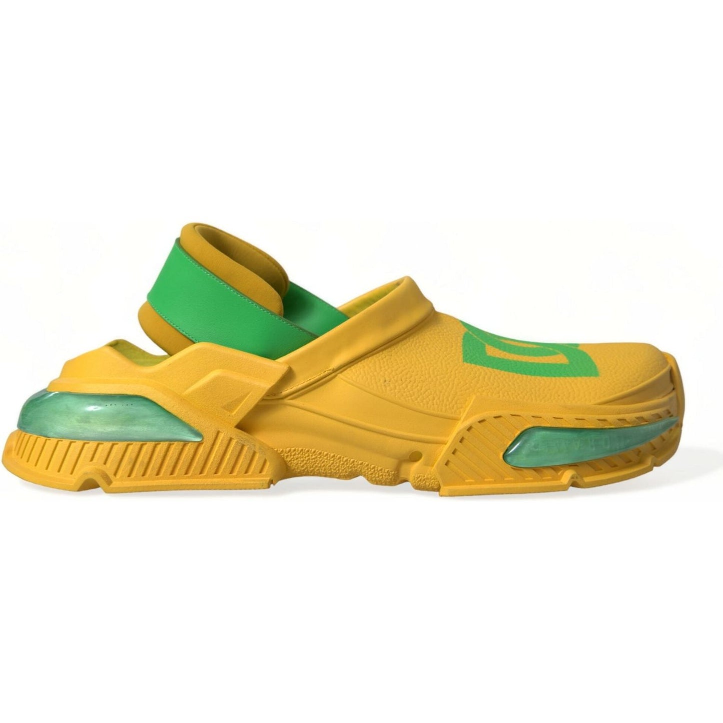 Dolce & Gabbana Yellow Green Rubber Clogs Men Slippers Men Shoes MV5360-44