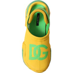Dolce & Gabbana Yellow Green Rubber Clogs Men Slippers Men Shoes MV5360-44