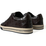 Dolce & Gabbana Brown Croc Exotic Leather Men Casual Sneakers Shoes MV5413-39