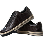 Dolce & Gabbana Brown Croc Exotic Leather Men Casual Sneakers Shoes MV5413-39