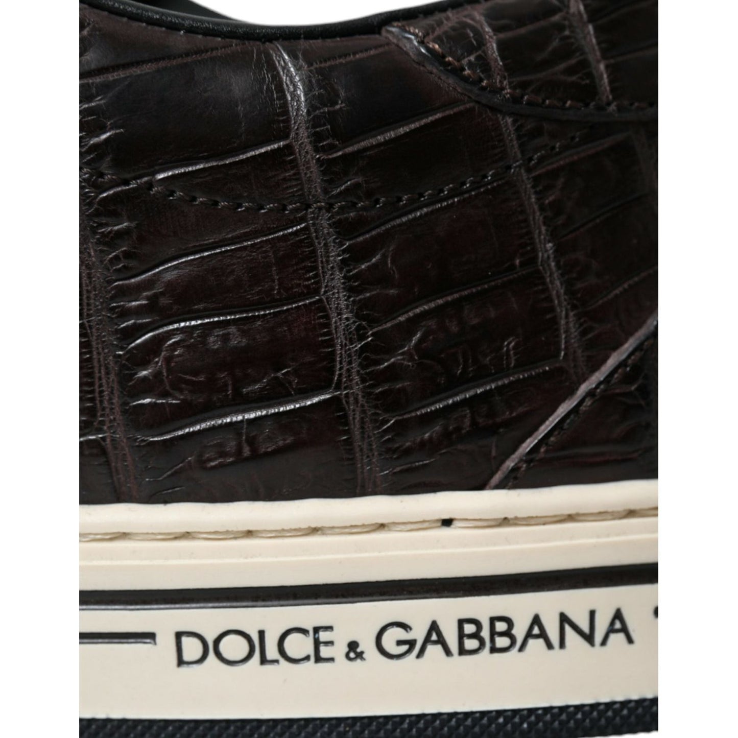 Dolce & Gabbana Brown Croc Exotic Leather Men Casual Sneakers Shoes MV5413-39