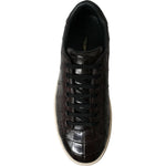 Dolce & Gabbana Brown Croc Exotic Leather Men Casual Sneakers Shoes MV5413-39
