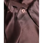 Dolce & Gabbana Brown Silk Ascot Collar Long Sleeve Blouse Top TSH84306-42