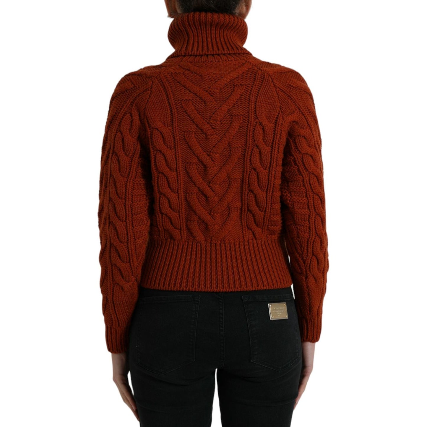 Dolce & Gabbana Brown Wool Knit Turtleneck Pullover Sweater TSH84323-38