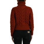 Dolce & Gabbana Brown Wool Knit Turtleneck Pullover Sweater TSH84323-38