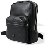 Dolce & Gabbana Black Calfskin Leather Logo Palermo Backpack Bag