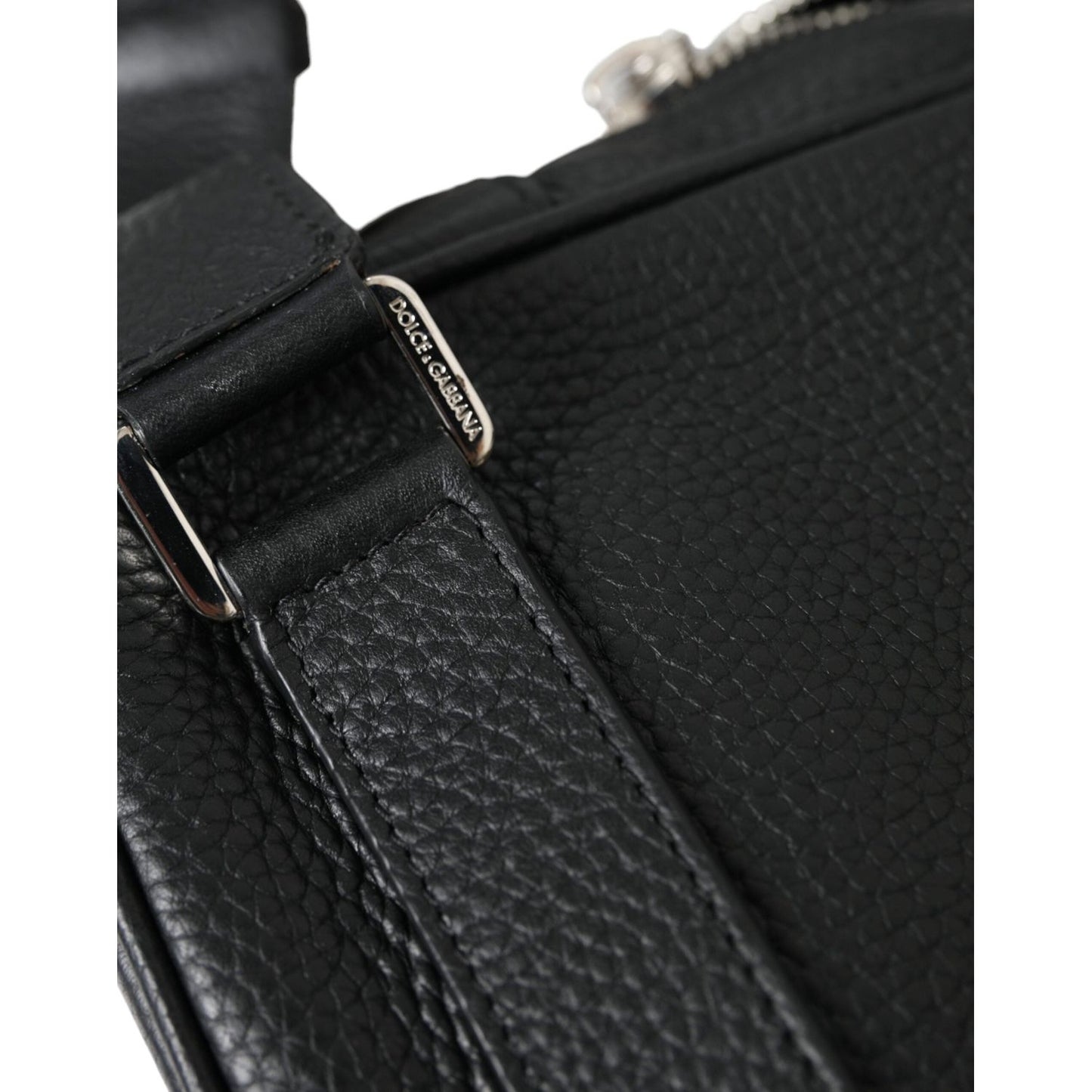 Dolce & Gabbana Black Calfskin Leather Logo Palermo Backpack Bag