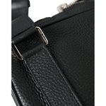 Dolce & Gabbana Black Calfskin Leather Logo Palermo Backpack Bag