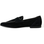 Dolce & Gabbana Black Velvet Slip On Loafers Dress Shoes MV5535-40