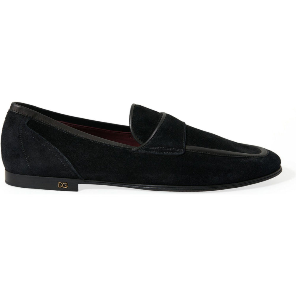 Dolce & Gabbana Black Velvet Slip On Loafers Dress Shoes MV5535-40