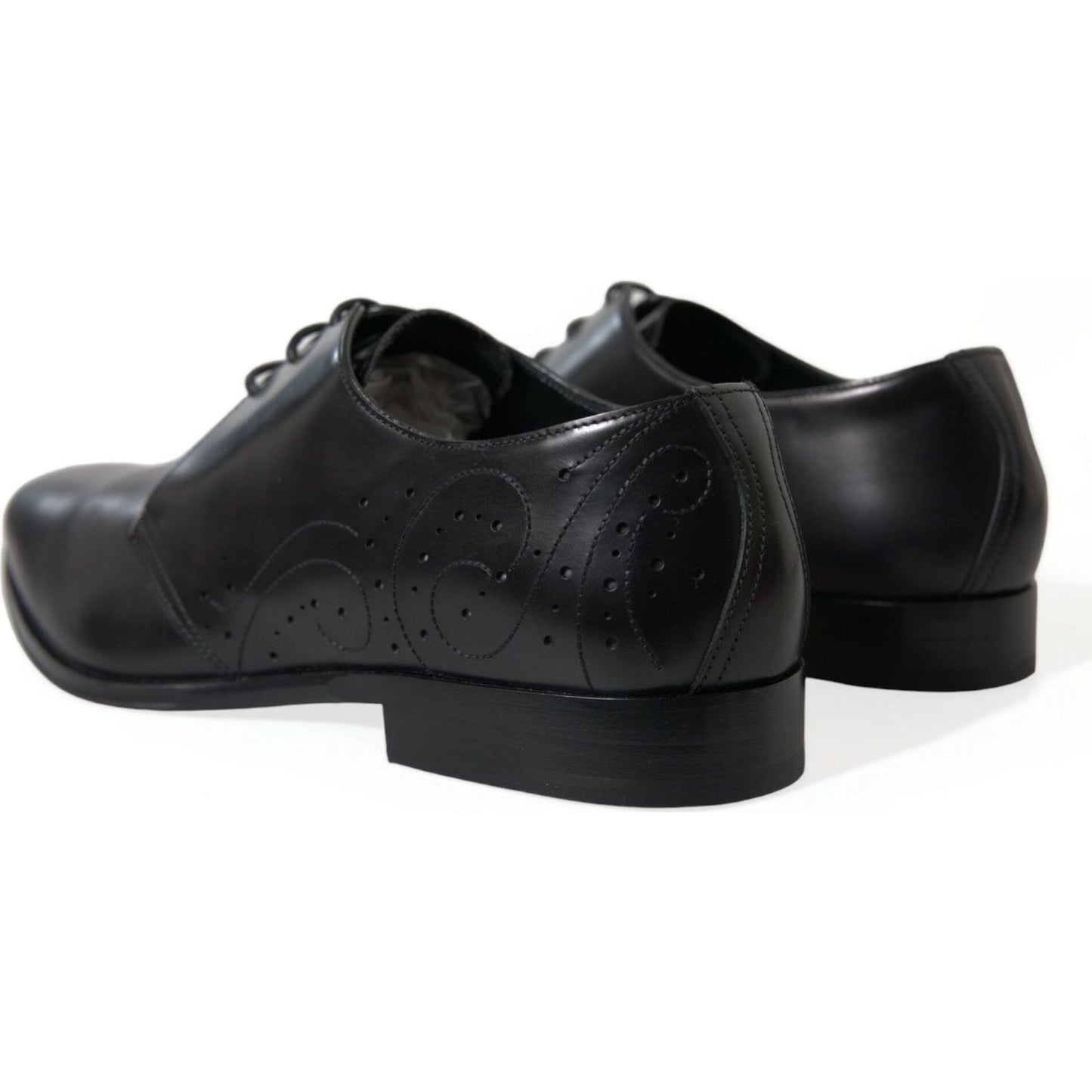 Dolce & Gabbana Black Leather Lace Up Formal Derby Dress Shoes MV5564-43