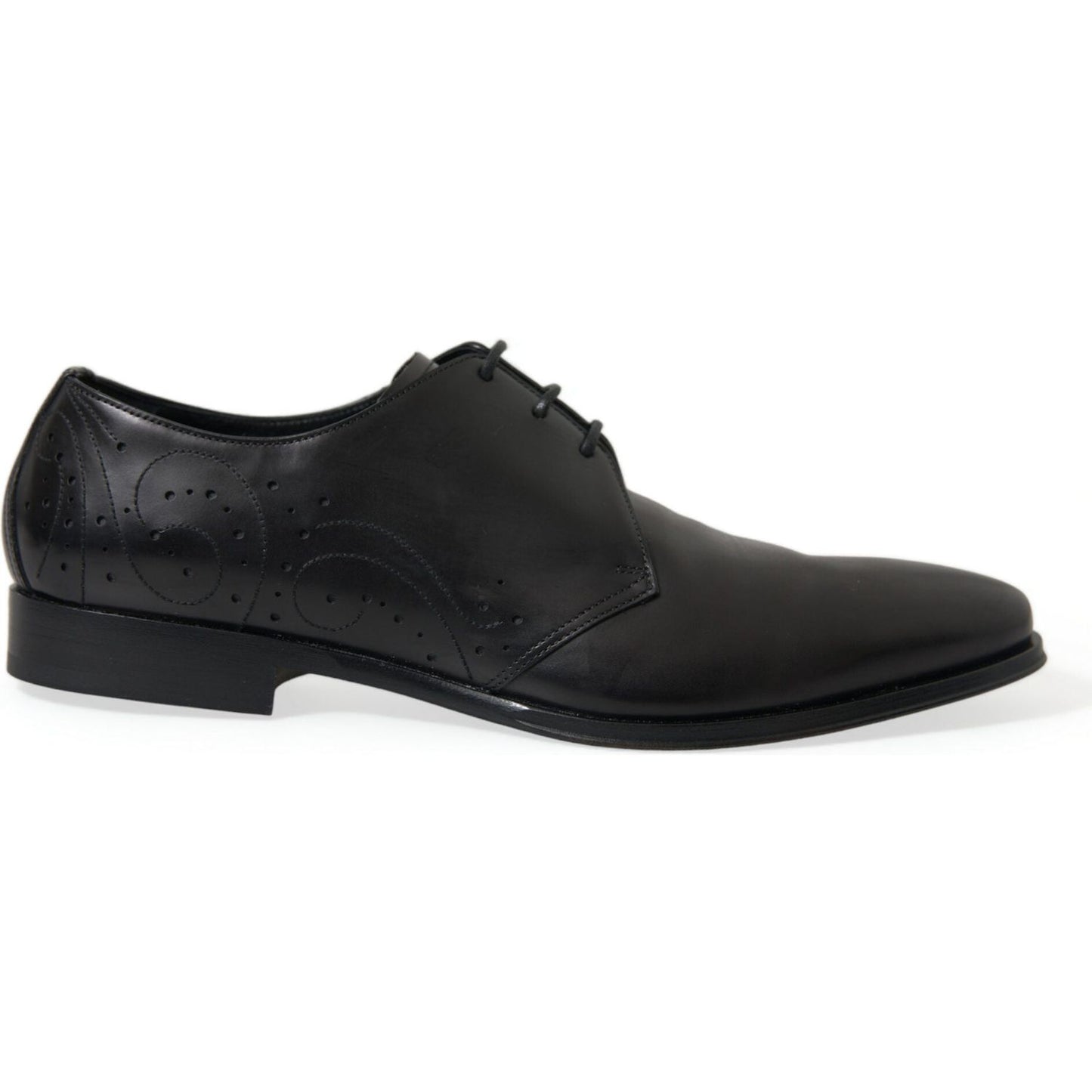 Dolce & Gabbana Black Leather Lace Up Formal Derby Dress Shoes MV5564-43