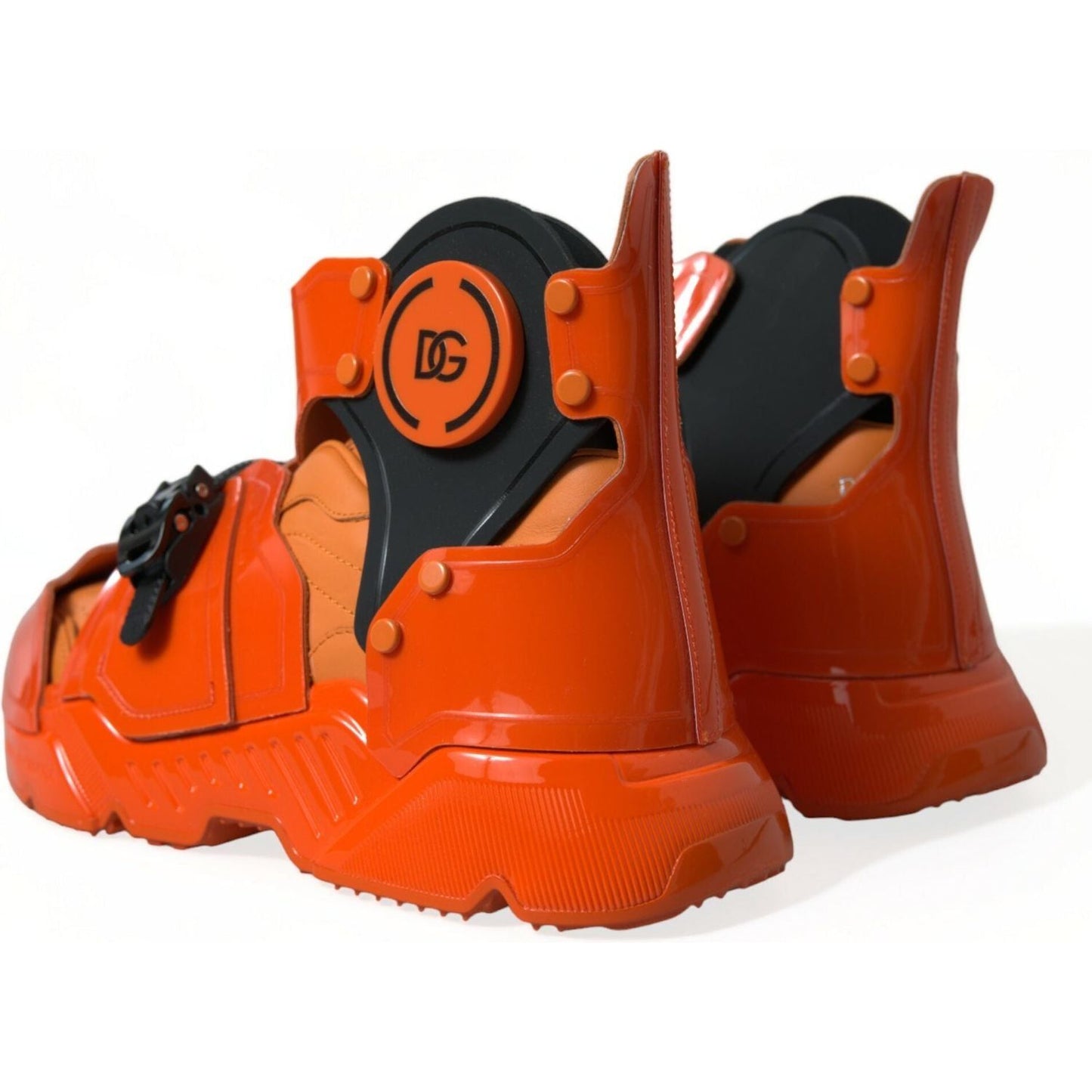 Dolce & Gabbana Orange Multi Panel Chunky High Top Sneakers Shoes MV5554-40