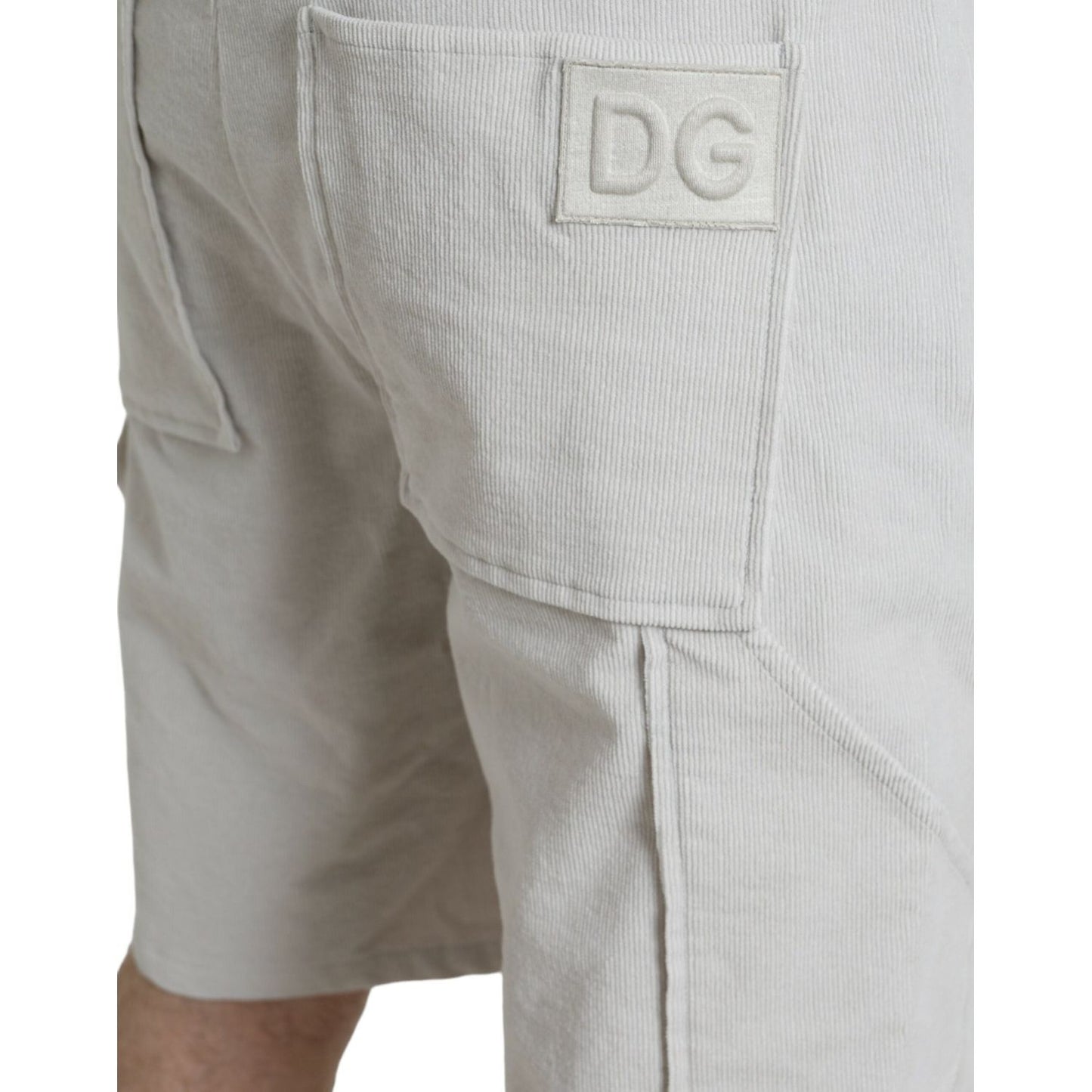 Dolce & Gabbana Beige Cotton Corduroy Logo Bermuda Shorts PAN75067-48