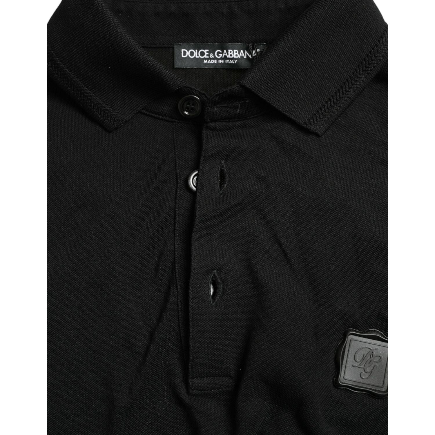 Dolce & Gabbana Black Logo Collared Short Sleeve T-shirt