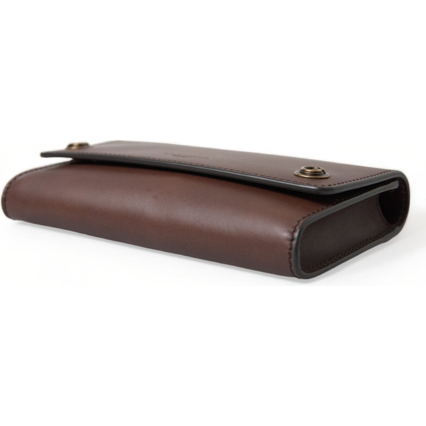Dolce & Gabbana Brown Leather Logo Embossed Men Mini Shoulder Bag BAG1284