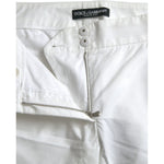 Dolce & Gabbana White Cut Out Cotton Mid Waist Cropped Pants PAN75124-38