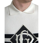Dolce & Gabbana White DG Logo Collared Henley Shirt T-shirt TSH84663-42