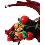 Dolce & Gabbana Red Cherry Sicily Embellished Women Hairband Diadem SMY101416