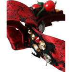 Dolce & Gabbana Red Cherry Sicily Embellished Women Hairband Diadem SMY101416