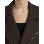 Dolce & Gabbana Brown Coat Short Biker Wool Jacket JKT4051-40