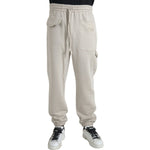 Dolce & Gabbana Off White Viscose Cargo Jogger Sweatpants Pants PAN75066-48