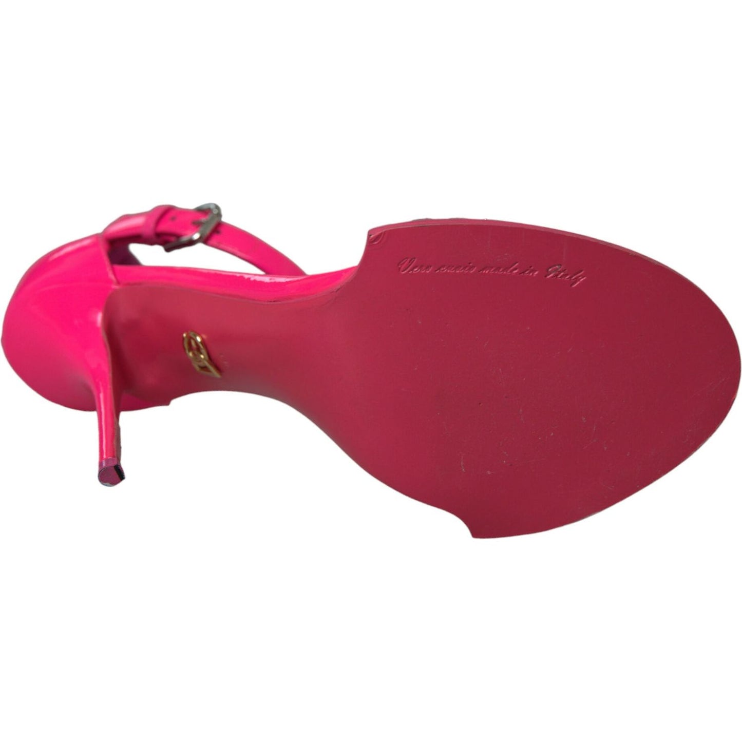 Dolce & Gabbana Pink Leather Crystal Heels Sandals Shoes LA10611-39