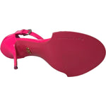 Dolce & Gabbana Pink Leather Crystal Heels Sandals Shoes LA10611-39
