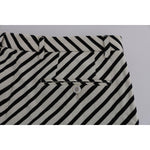 Dolce & Gabbana White Black Striped Hemp Casual Shorts SIG60409-5