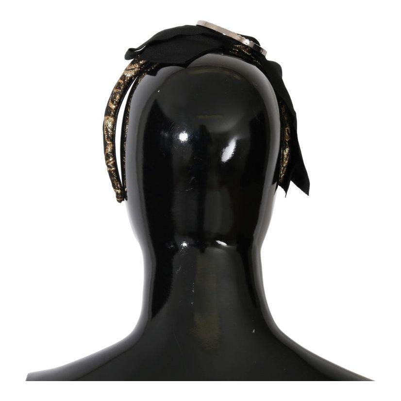 Dolce & Gabbana Black Crystal White Diadem Headband SMY1071