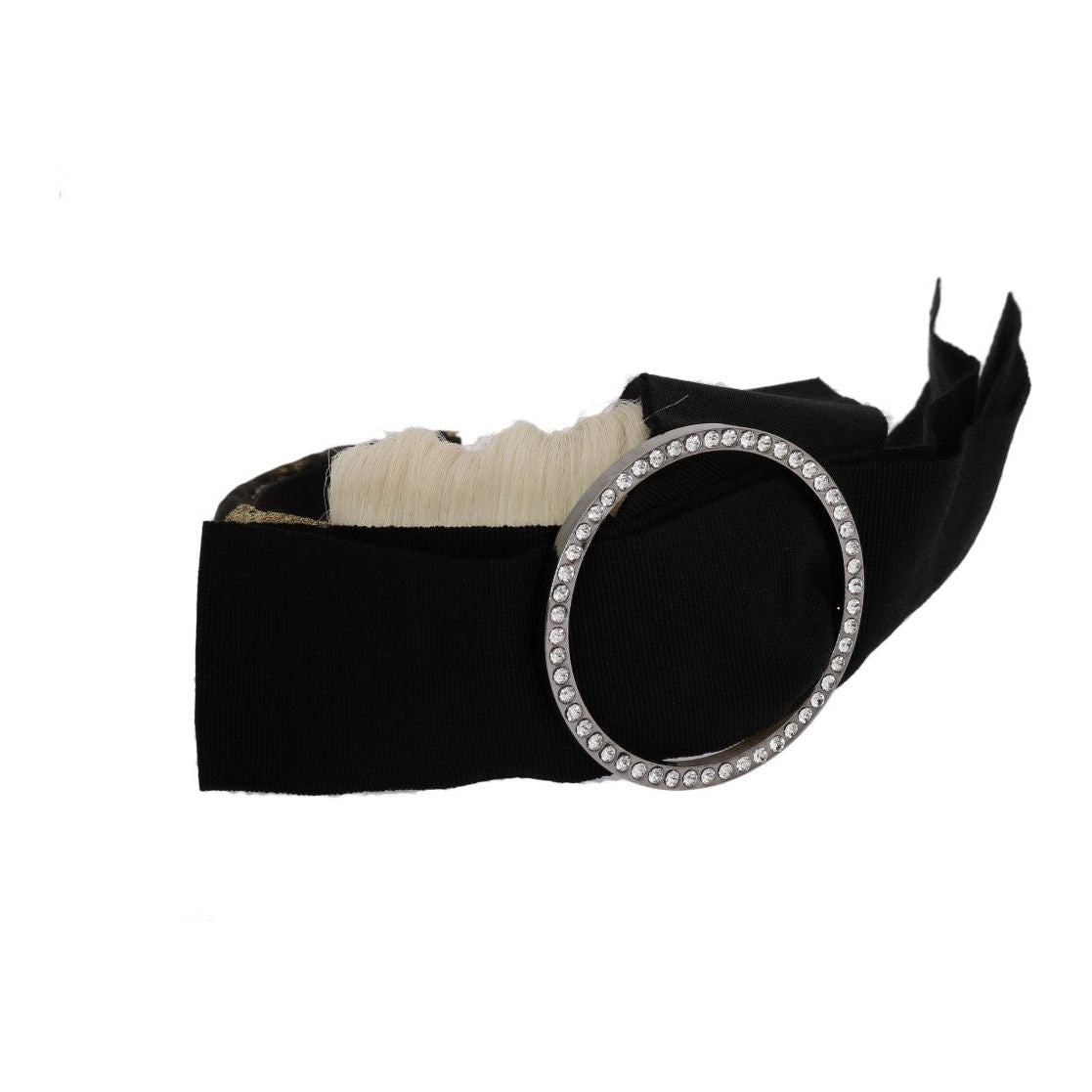 Dolce & Gabbana Black Crystal White Diadem Headband SMY1071