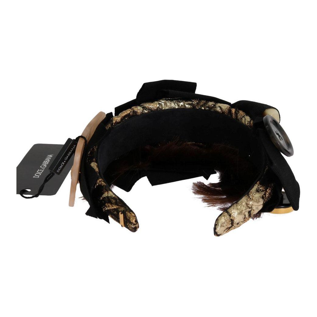 Dolce & Gabbana Clear Crystal Brown Hair Headband SMY1153